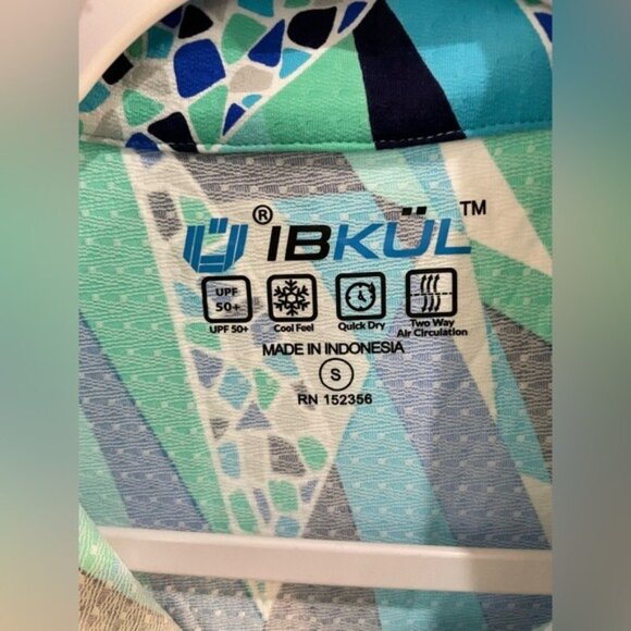 IBKUL Golf Athletic Briana Top Athleisure UPF Printed Stretch Zip - Picture 4 of 6